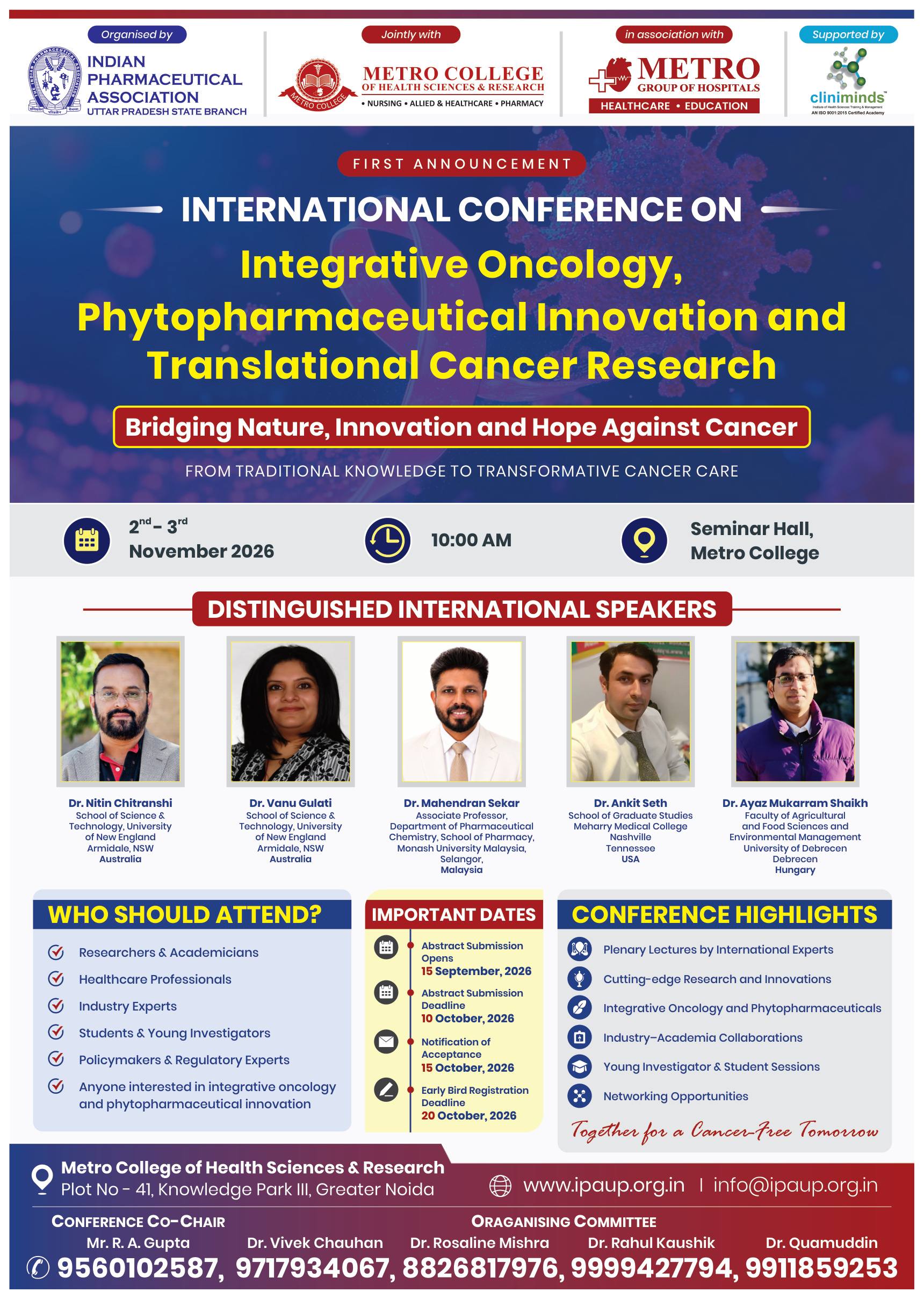 International Conference on Integrative Oncology, Phytopharmaceutical Innovation and Translational Cancer Research - 2-3 November 2026